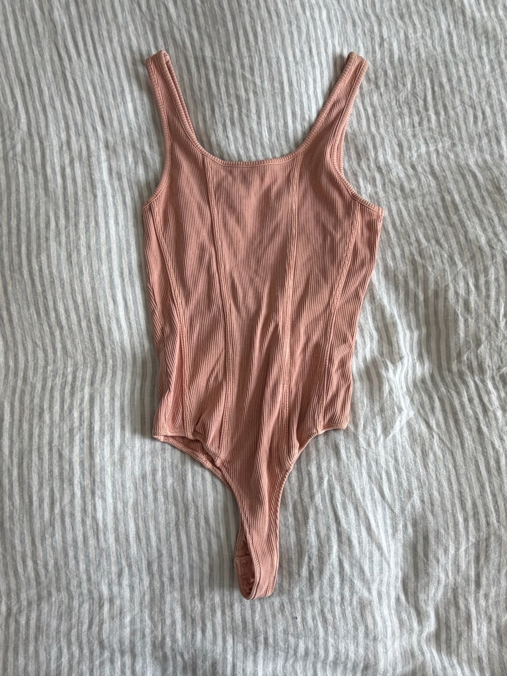 Agolde Ribbed Pink Bodysuit Size Medium